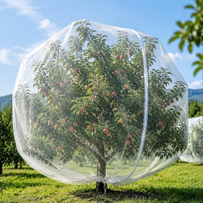 2Pack 15×15FtExtra Large Fruit Tree Netting with Drawstring & Zipper - Reusable Plant Protection Bag, Heavy Duty PE Mesh Cover for Blueberry Bushes - Blocks Birds/Deer/Squirrels - size: 15×15Ft