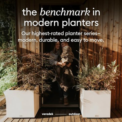 Veradek Block Series Cube Planter - Square Outdoor Planter - color: White, size: Small - 2 Pack