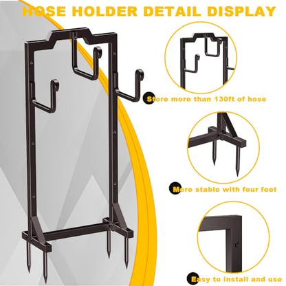 Skycarper Garden Hose Reel Holder Water Hose Hanger Organizer Stand,Bronze