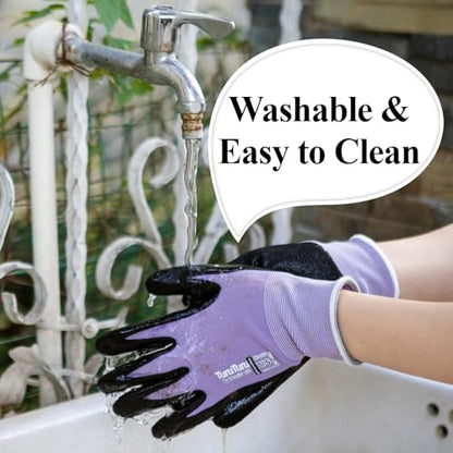 HandLove Gardening Gloves Women,Nitrile-Coated,6 Pairs,Small, Blue&Purple - color: Blue&purple, size: Small(6 Pairs)