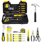 RVOGJP 39-Piece General Household Tool Kit, Basic Small Hand Tool Set with Plastic Toolbox for Home, Garage, Office & College Dorm Use, Yellow - color: Yellow
