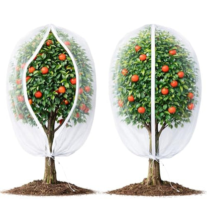 Fruit Tree Netting Cover with Zipper & Drawstring, 2 Packs 6ft x 6ft Insect Bird Barrier Netting for Garden Protection, Ultra Fine Mesh Garden Netting - size: 6 x 6 ft(2 Packs)
