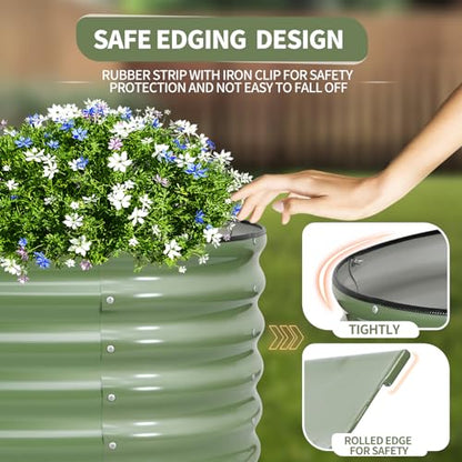 Galvanized Raised Garden Bed - 2 Pcs 4x2x1.4FT Planter Box, Green - color: Green, size: 4x2x1.4ft