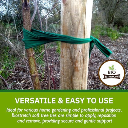 Bio-Stretch Soft Tree Ties & Garden Tape for Young Trees, 16M Green - size: Extra Wide 52 ft / 16M