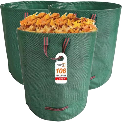 RISETEX 3-Pack 106 Gallon Standable Reusable Leaf Bags with Handles - style: Pack of 3