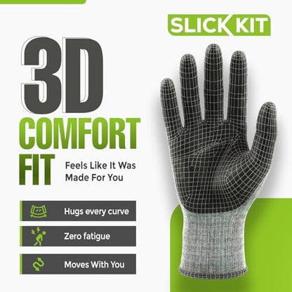 MicroFoam Nitrile Coated Work Gloves 6 Pairs, Superior Grip & Dexterity, Seamless Knit Liner, Breathable, Versatile - size: Medium/8