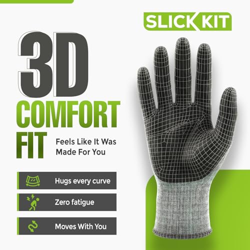 MicroFoam Nitrile Coated Work Gloves 6 Pairs, Superior Grip & Dexterity, Seamless Knit Liner, Breathable, Versatile - size: Small/7