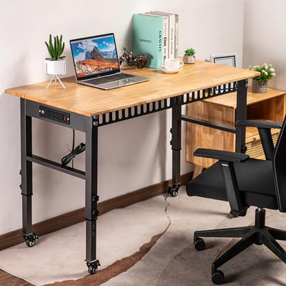OLBRUS 48" Adjustable Workbench with Power Outlet and Wheels - size: 48"Power Outlets-Wheel