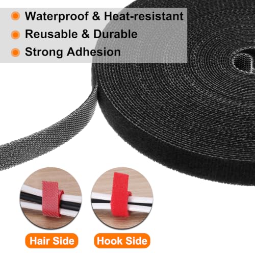 HARFINGTON Garden Plant Tape 16.4ft 25/32" Reusable Garden Plant Ties Strap Nylon Plant Twist Tie for Plant Gardening Home Office, Black - color: Black, size: 16.4ft x 25/32"
