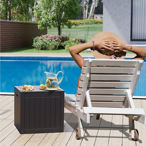 35 Gallon Outdoor Storage Box Waterproof Deck Box Patio Storage - color: Black, style: 35Gallon-style2