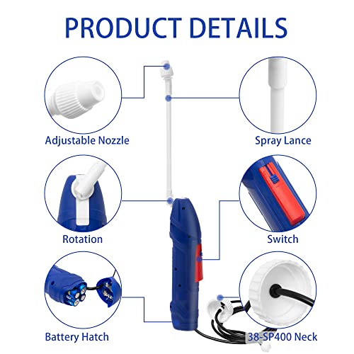 Battery Power Sprayer with Holster Multi-Purpose Foldable Sprayer Easily Attaching to Most Gallon Jugs for Gardening, Lawn and Disinfecting - size: 1-Gallon