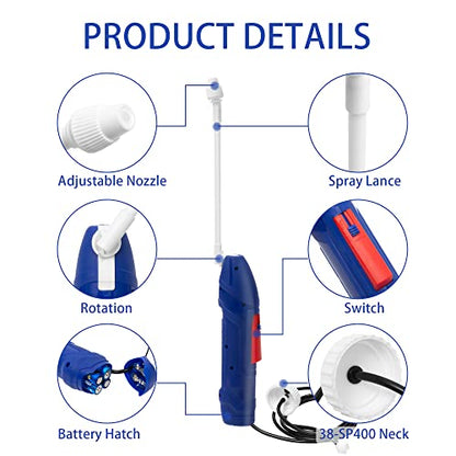 Battery Power Sprayer with Holster Multi-Purpose Foldable Sprayer Easily Attaching to Most Gallon Jugs for Gardening, Lawn and Disinfecting - size: 1-Gallon