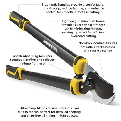 Jameson Heavy-Duty 29″ Bypass Lopper | 1-3/4″ Cutting Capacity | Non-Stick Blade | Aluminum Frame | Ergonomic Grips | Gardening & Landscaping Tool