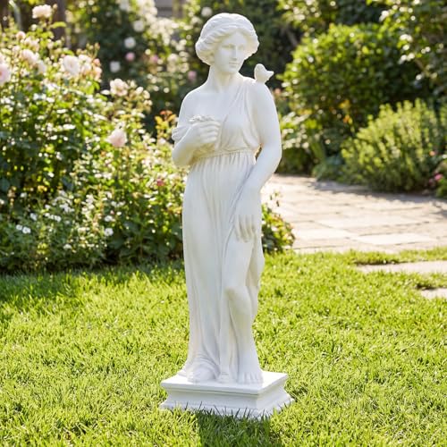 Giantex 31.5" Greek Goddess Statue, Roman Style Outdoor Garden Statue - style: Greek Goddess – with Bird