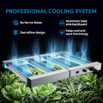 200W LED Grow Lights for Indoor Plants,Full Spectrum,2x2ft Coverage - size: 18.1 inch(200W)