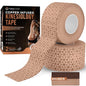 TheraCopper Copper Infused Kinesiology Tape - 2 Rolls, 40 Precut Strips - color: Tan