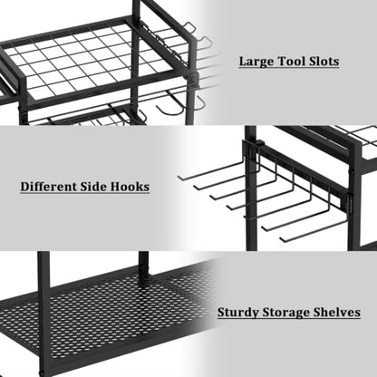 Garden Tool Organizer Garage Organizers and Storage 3 Tier Yard Tower Rack