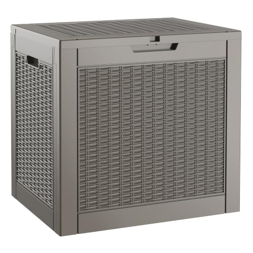 35 Gallon Outdoor Storage Box Waterproof Deck Box Patio Storage - color: Gray, style: 35Gallon-style1