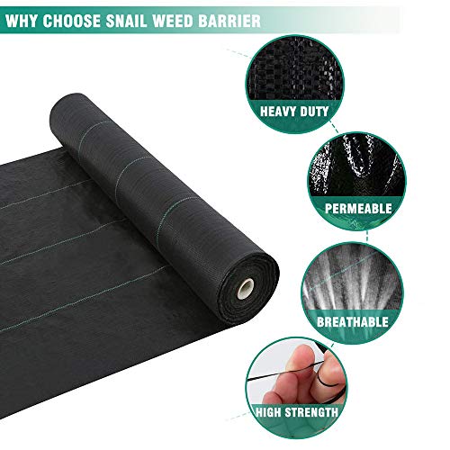 5FTx300FT Weed Barrier Landscape Fabric Heavy Duty 5oz Pro Ground Cover Mat - size: 5oz-5ftx300ft