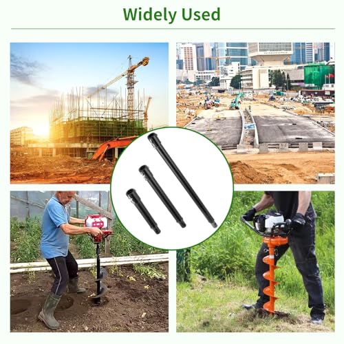 3 Auger Extension Bits 3/4in Shaft, 7.7/11.4/19.3in Bars for Earth Drilling - color: Regular version