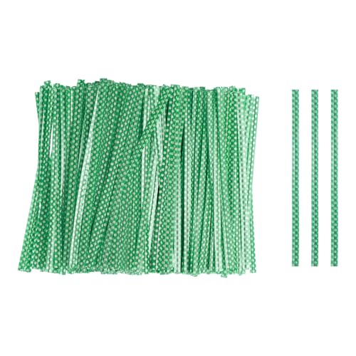 HARFINGTON 500pcs Bag Twist Ties 4" Reusable Plastic Twist Ties Wire Cable Ties for Party Bread Candy Cake, Green - color: Green