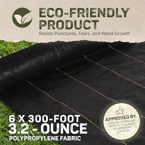 Dewitt Sunbelt Weed Barrier Fabric 3.2 oz, 6 x 300 Ft, 2-Pack – Heavy-Duty - size: 2 Pack, style: 6' x 300'