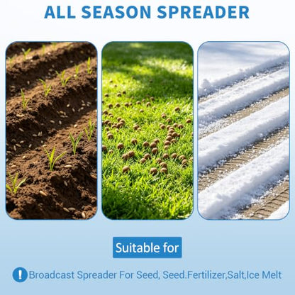 Push Broadcast Spreader, 100lb Large Capacity, 12ft Broadcast Width - color: Green+100LBS