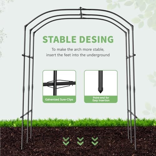 DoCred Garden Arch Trellis, 87''H x 75''L Metal Trellis for Climbing Plants - size: 75" L x 71" W x 87" H