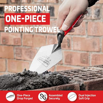 Goldblatt RED Pointing Trowel, 6" x 2-3/4" Upgraded Ground Blade