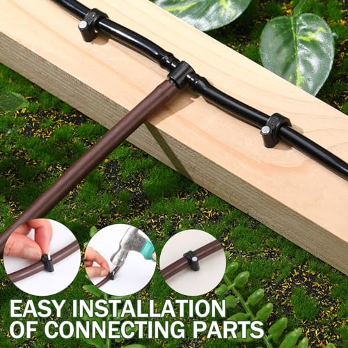 100 Pcs Drip Irrigation Tubing Mounting Clips, 1/4" and 3/8", Black - style: 1/4" and 3/8"