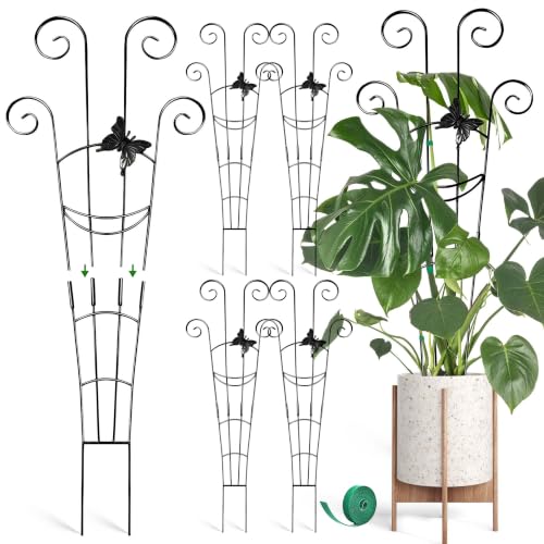 Coomin 32.6in Monstera Plant Support Trellis with One Butterfly, 4P - size: 32in,butterfly/4p