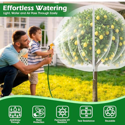 10'x10' Fruit Tree Netting Cover with Zipper and Drawstring