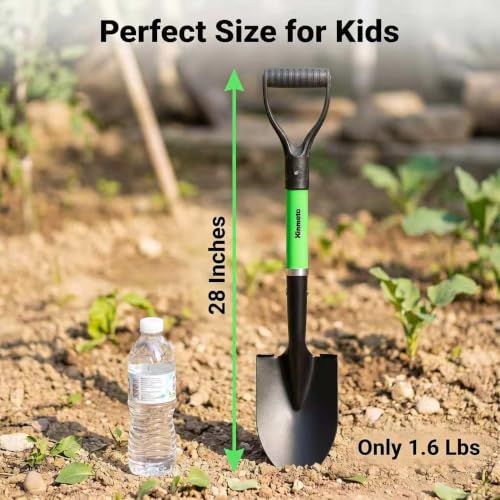 Kids Beach Shovel 28 Inch Mini Small Fiberglass Handle Garden Digging Green