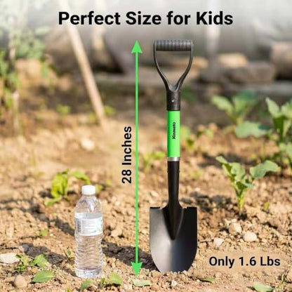Kids Beach Shovel 28 Inch Mini Small Fiberglass Handle Garden Digging Green