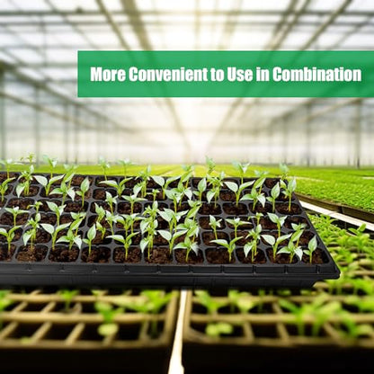 RooTrimmer 10 Pack 1020 Seed Starter Trays and 10 Pcs 72 Cell Plug Trays, Thick Durable Seedling Plastic Nursery Tray for TD538 1020 Tray Germination (10 Sets) - size: 72 Cells-shallow