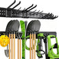 Garage Tool Organizer Wall Mount, 49.5 Inch Heavy Duty Garage Organization System with 10 Adjustable Hooks, Garden Tool Storage Rack for Garage, Yard & Shed, Holds Up to 400 lbs - size: 49.5" | 3 Panels + 10 Hooks