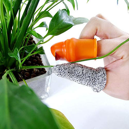 YBB 12 Pcs Gardening Silicone Thumb Knife Harvesting Tool, Separator Finger Plant Fruit Picking Knife Garden Tool (L) - color: L