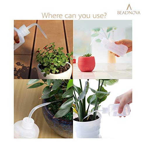 BEADNOVA Squeeze Bottle Plant Watering Bottle 250ml 8oz Small Wash Squeeze Plastic Small Watering Can for Indoor Plants Succulent Can (3pcs) - color: 250ml, 3pcs