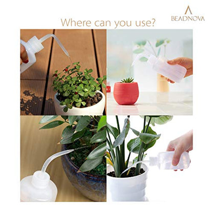 BEADNOVA Squeeze Bottle Plant Watering Bottle 250ml 8oz Small Wash Squeeze Plastic Small Watering Can for Indoor Plants Succulent Can (3pcs) - color: 250ml, 3pcs