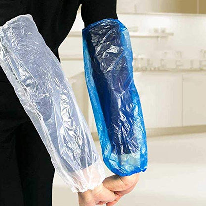 Disposable Arm Sleeves Covers, 100pcs Waterproof PE Oversleeves Covers - color: White