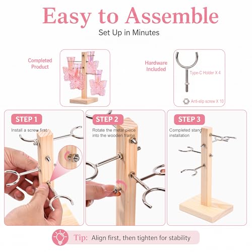 Nacome Plant Terrarium Propagation Stations: Pink Vase with Wooden Stand - color: Pink