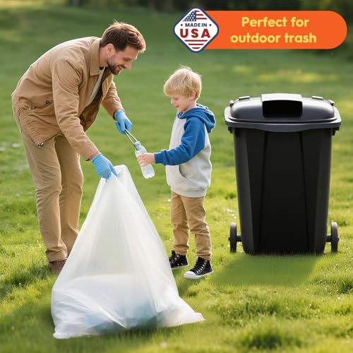Delxo 30-33 Gallon Trash Bags, 250 Count Bulk Value Clear Large Garbage Bag - color: 33Gal-Clear