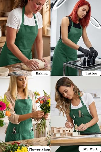 Nanxson Pottery Apron Split Leg with 3 Pockets & Adjustable Buckle - color: Green