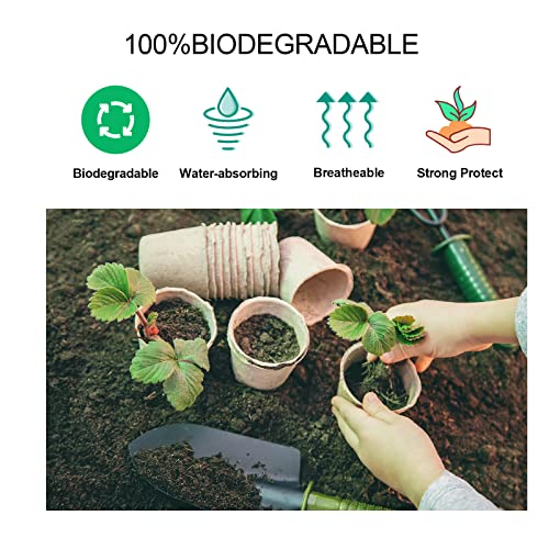 JERIA 100-Pack 3.15 Inch Peat Pots for Seedling with 100 Pcs Plant Labels,Outdoor Garden Germination Nursery Pots,Biodegradable Seed Starter Pots Kits - style: 100P