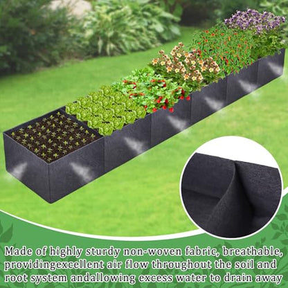 POILKMNI 12x2x1ft Fabric Raised Garden Bed - size: 12x2x1ft Rectangular