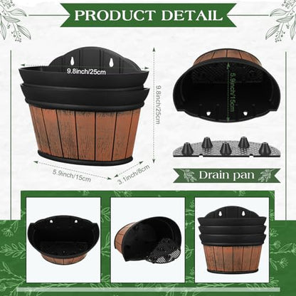 Layhit 6 Pcs Wall Hanging Planters, 10 Inches, Brown - color: Brown, size: 10 Inches