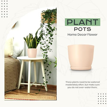 Plant Pots Indoor with Drainage, 10 Pack Multi-Size Planters Set, Pink - color: Peach Pink, size: Pack of 10