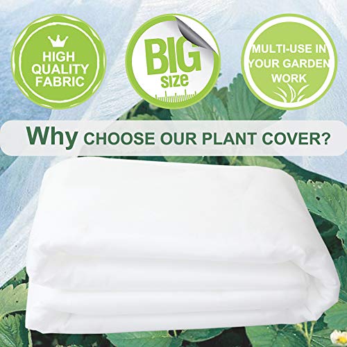 Plant Covers Freeze Protection 10 ft x 10 ft Floating Row Cover 0.9oz/yd² Garden Fabric Plant Cover for Winter Frost/Sun Pest Protection (10FT X 10FT) - size: 10'x10'-rectangle