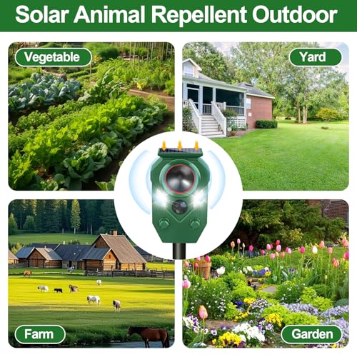 Solar Powered Ultrasonic Animal Repeller with PIR Sensor, 1 Pack - size: 1 Count (Pack of 1)