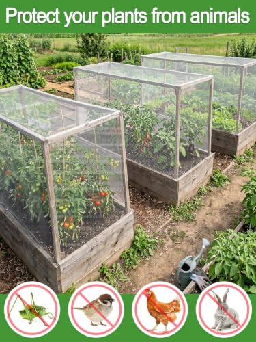 10x33ft Strong PP Nanocomposite Mosquito Net Garden Netting, White - color: White, size: 10x33 FT